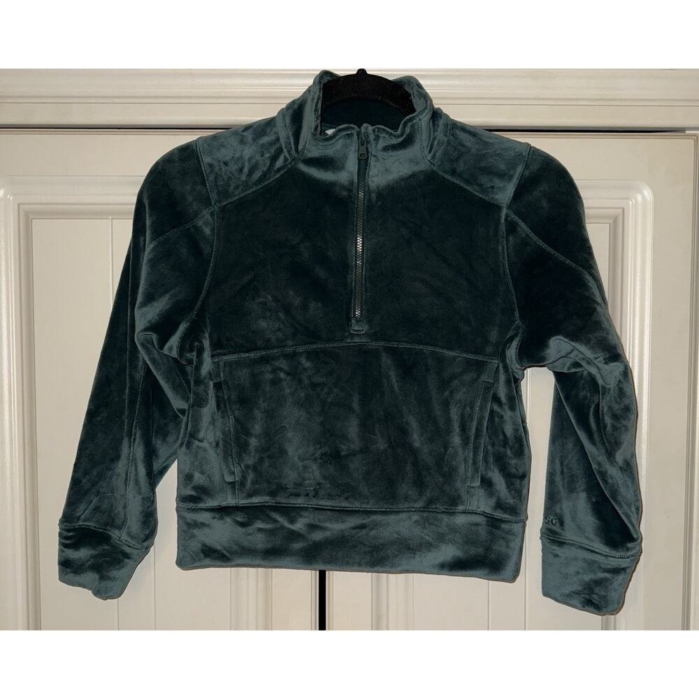 NWT Girls DSG Green Velour 1/2 Zip Pullover Jacket Size Small 8/9